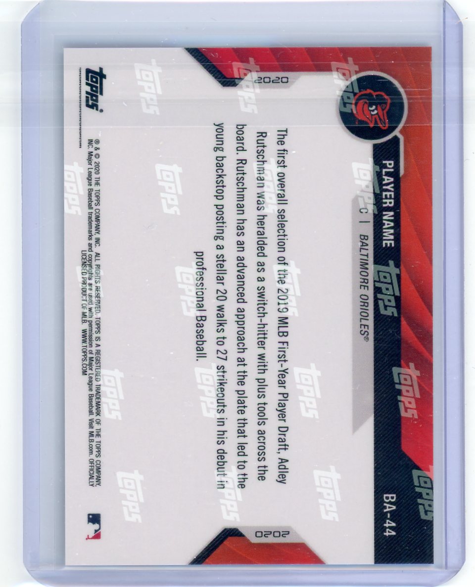 Adley Rutschman 2020 Topps NOW Bowman Next Top 100 Prospects #BA44