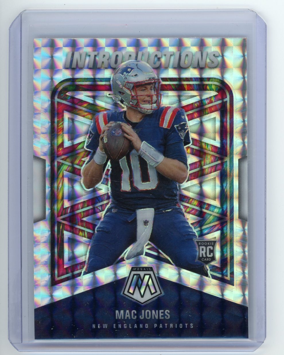 Mac Jones 2021 Panini Mosaic Introductions mosaic prizm rookie card