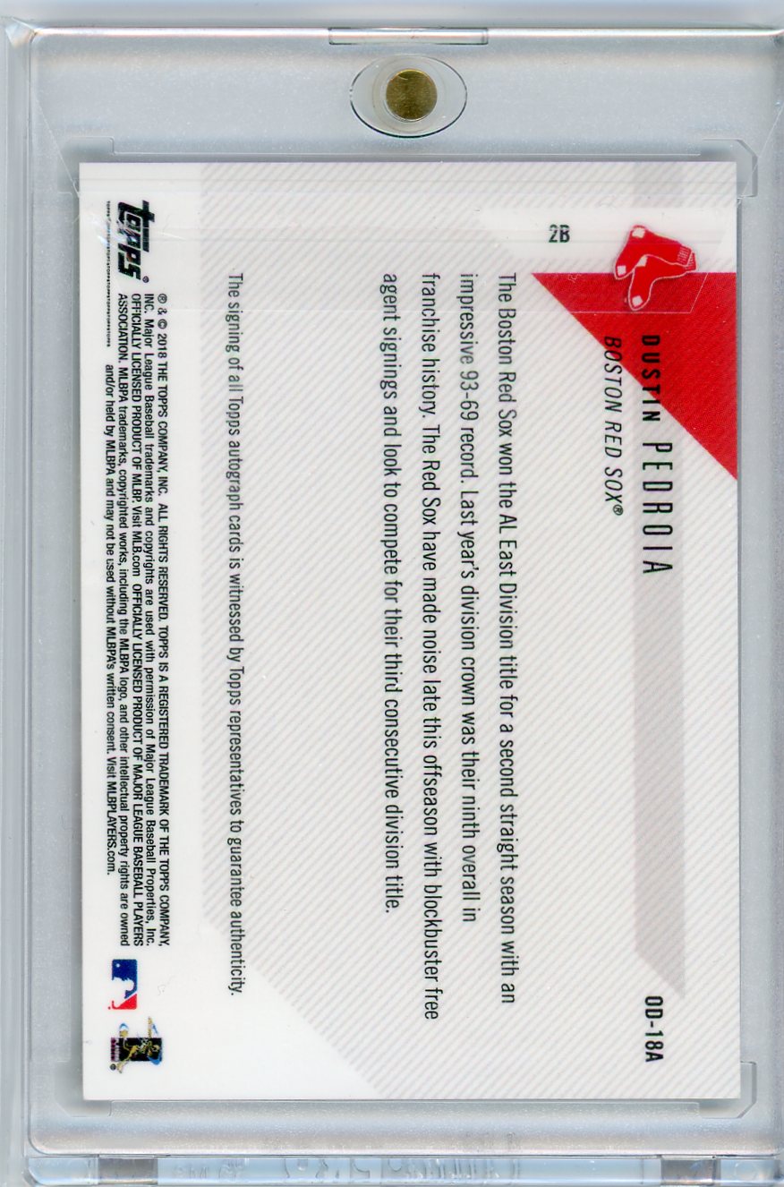 Dustin Pedroia 2018 Topps Now Opening Day base autograph #'d 25/99