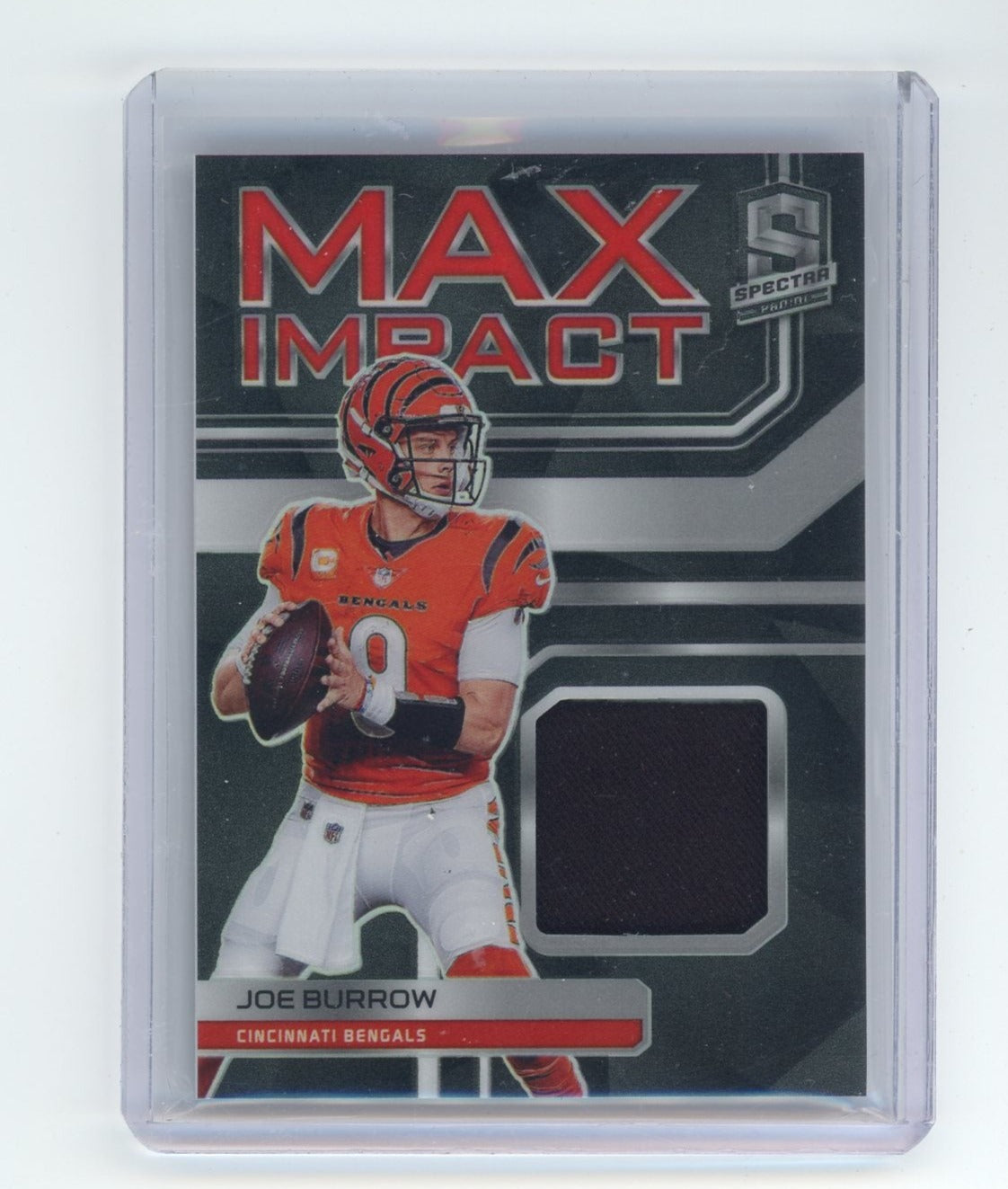 Joe Burrow 2022 Panini Spectra Max Impact silver prizm relic #'d 92/99
