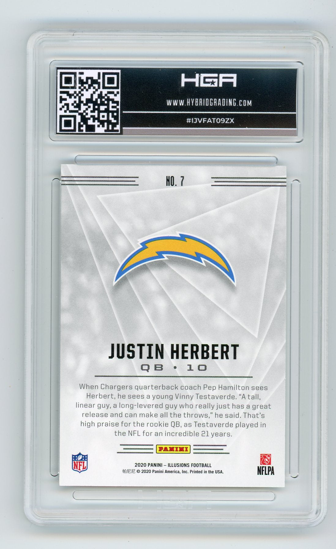 Justin Herbert 2020 Panini Illusions rookie card HGA 9.5