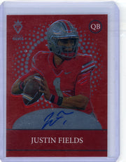 2021 Onyx Gems Justin Fields red autograph /6