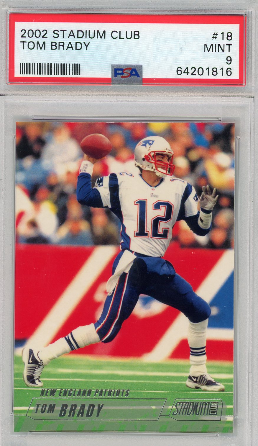 Tom Brady 2002 Stadium Club #18 PSA 9 – Piece Of The Game