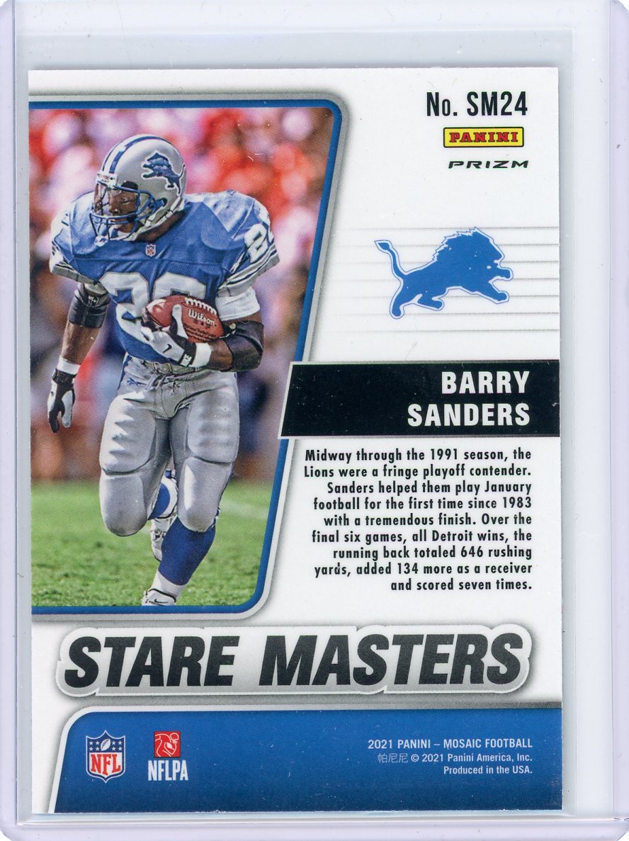 Barry Sanders 2021 Panini Mosaic Stare Masters Mosaic Prizm #SM24