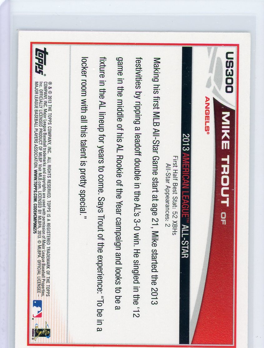Mike Trout 2013 Topps Update Series All-Star Game #US300