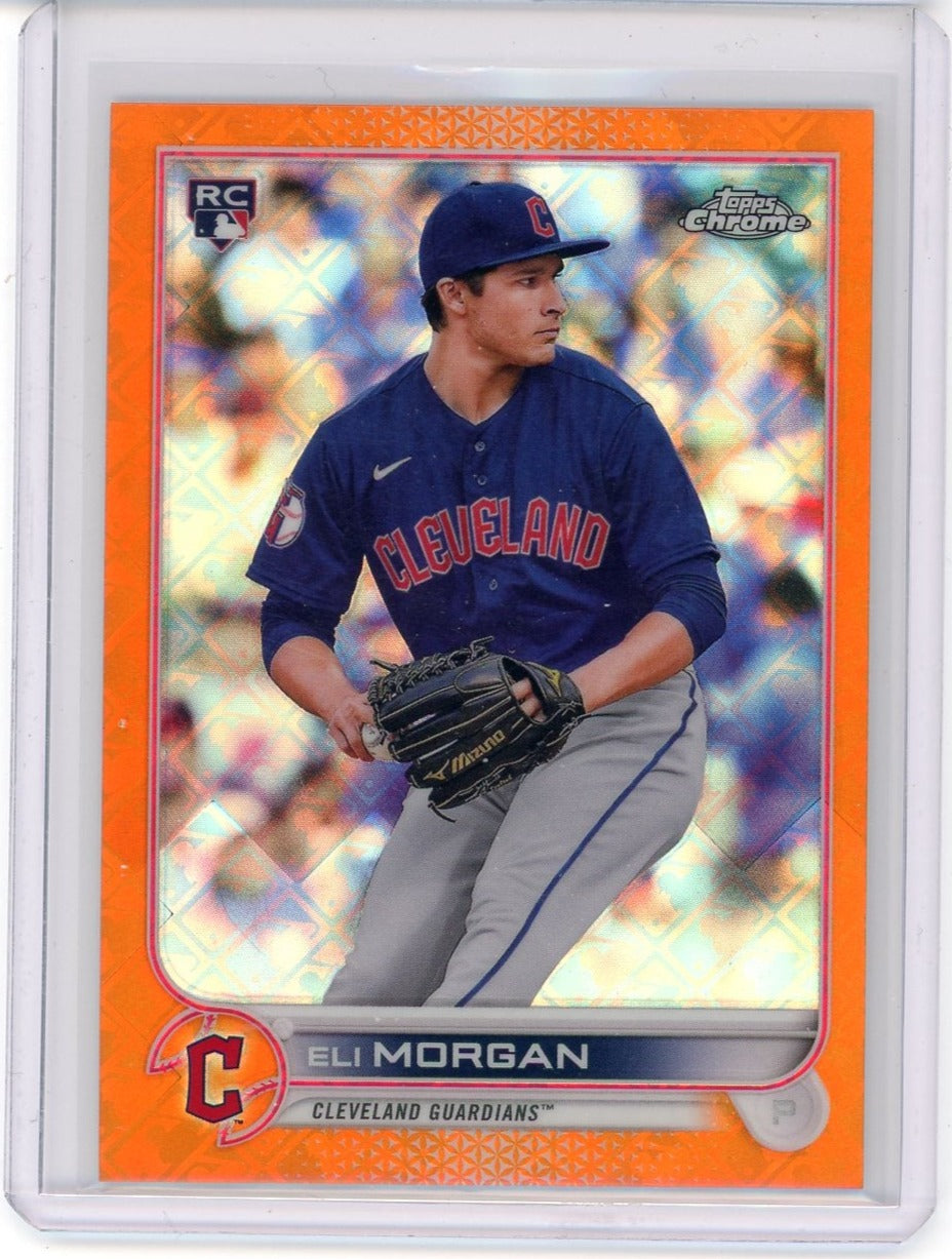 Eli Morgan 2022 Topps Chrome Logofractor orange refractor rookie card #'d 04/25