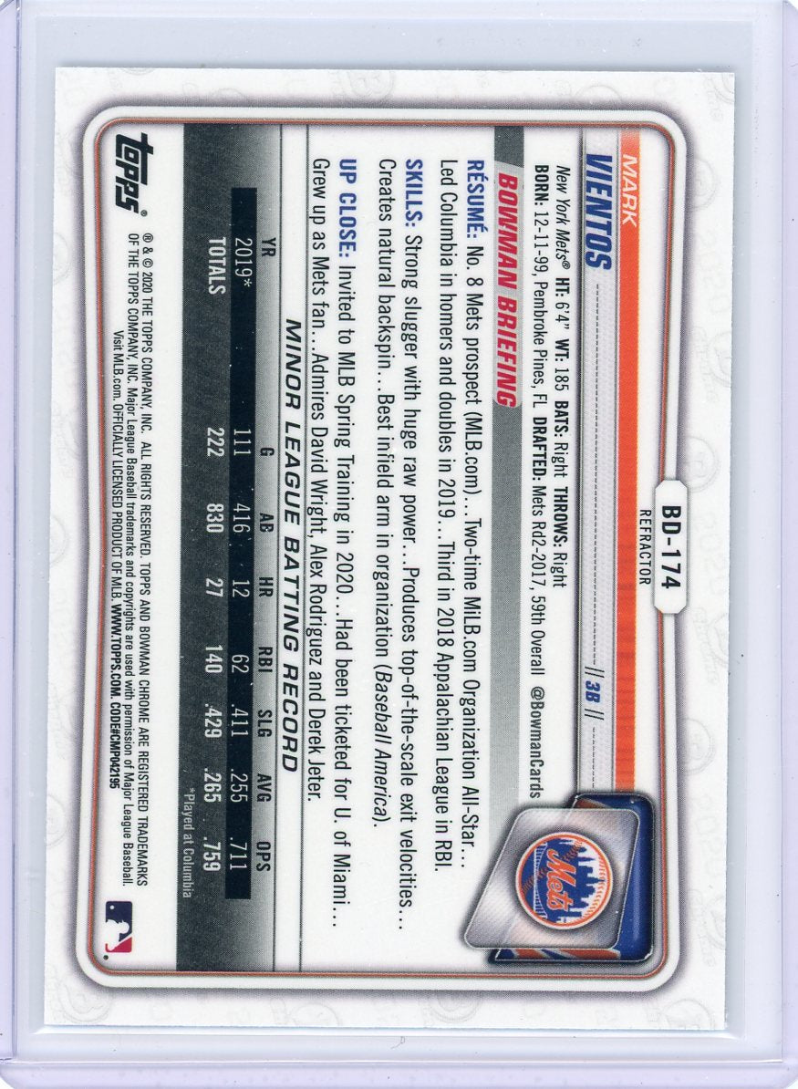 Mark Vientos 2020 Bowman Draft Chrome refractor