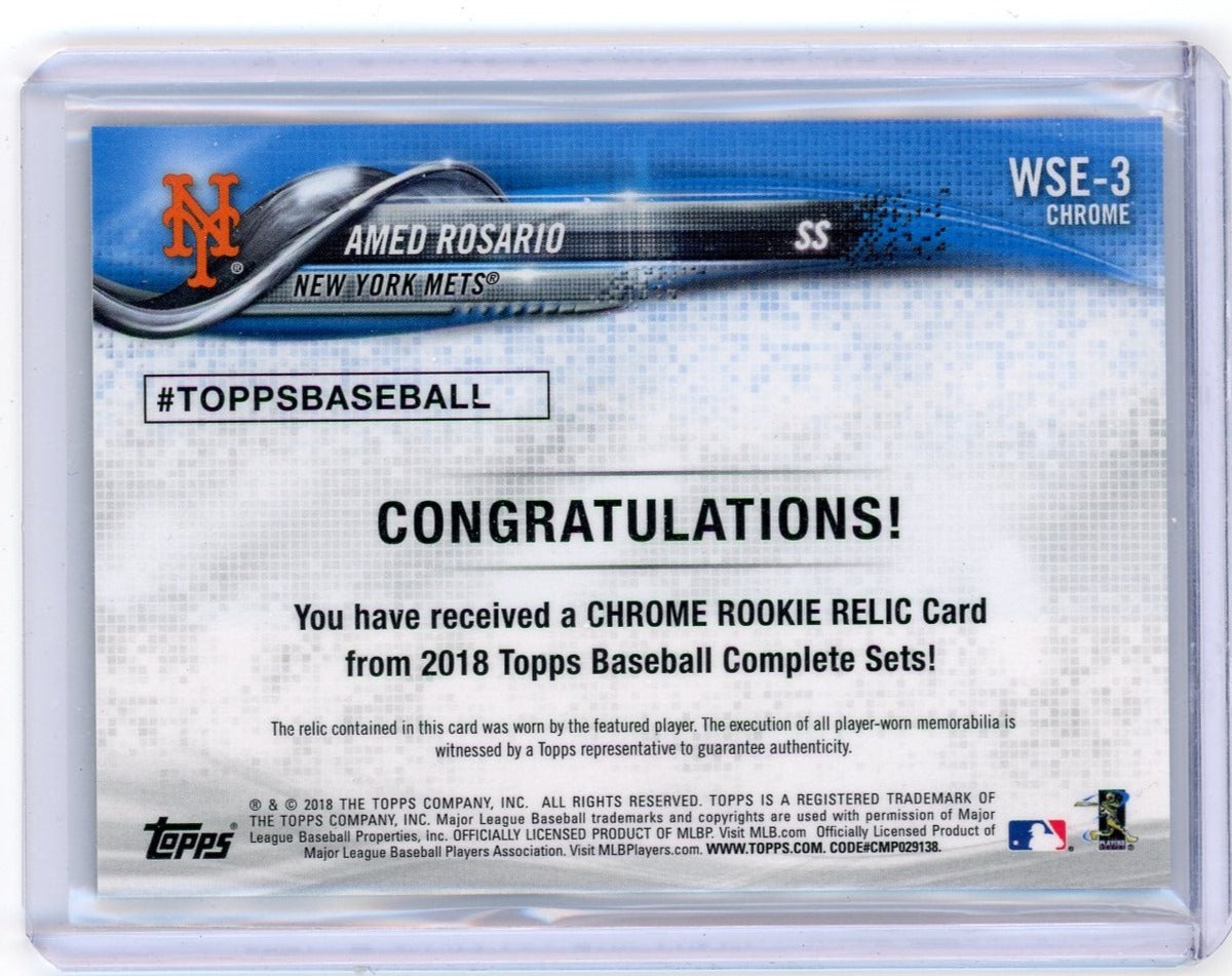 Amed Rosario 2018 Topps Chrome Complete Set rookie relic refractor
