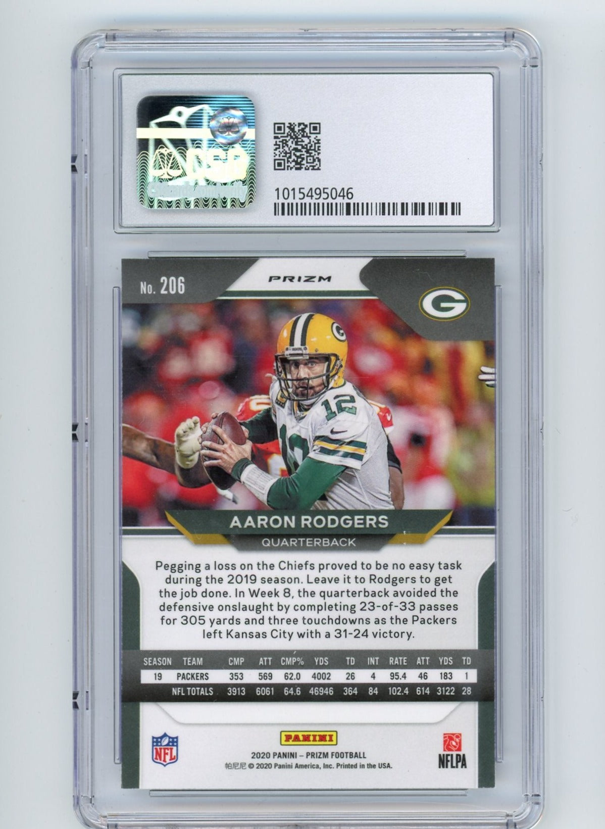 Aaron Rodgers 2020 Panini Prizm Silver Prizm CSG 8