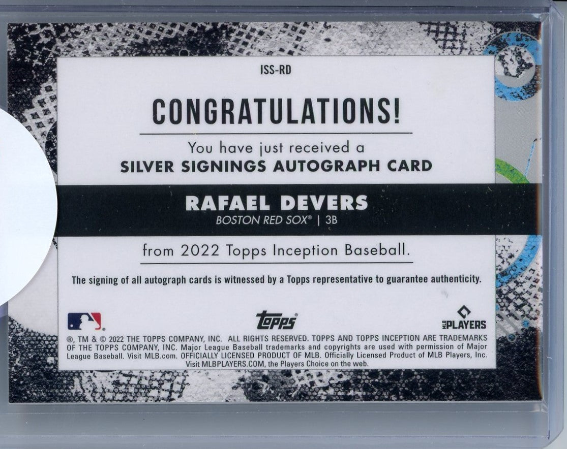 Rafael Devers 2022 Topps Inception Silver Signings #'d 58/99