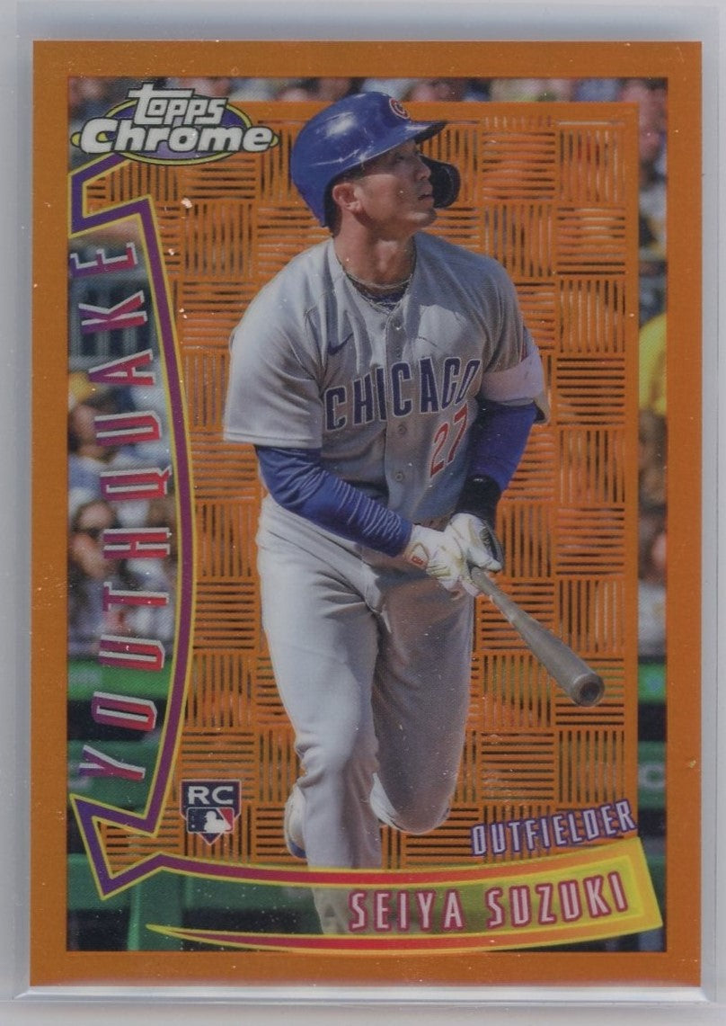 Seiya Suzuki 2022 Topps Chrome Sonic Youthquake Orange Refractor Rookie Card #'d 05/25
