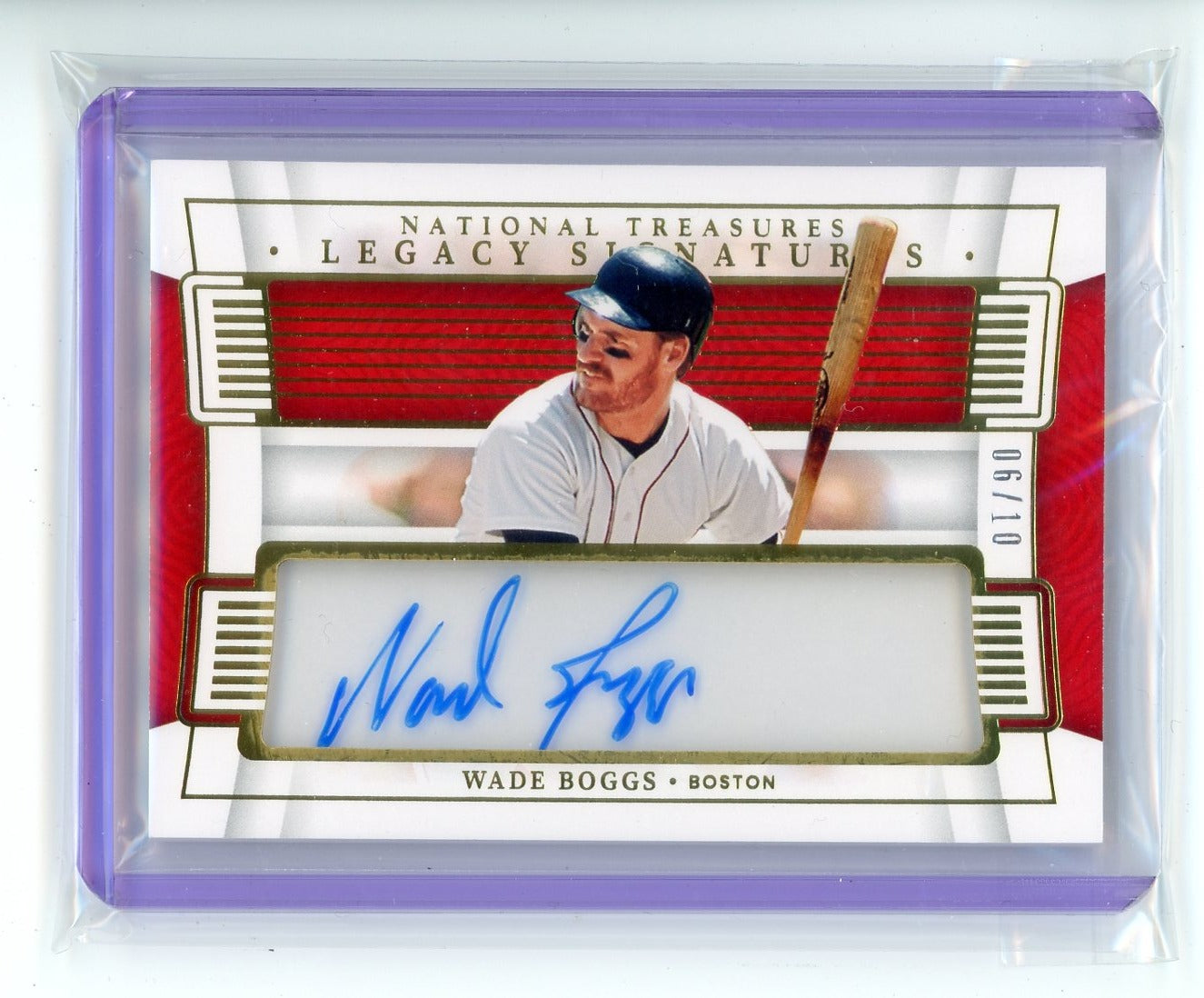 Wade Boggs 2022 Panini National Treasures Legacy Signatures Gold #'d 06/10