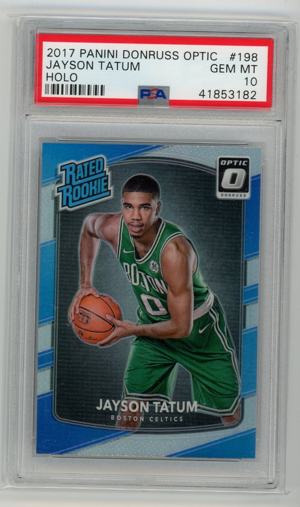 2017-18 Panini Donruss Optic Jayson Tatum Holo PSA 10 Boston Celtics Silver  RC