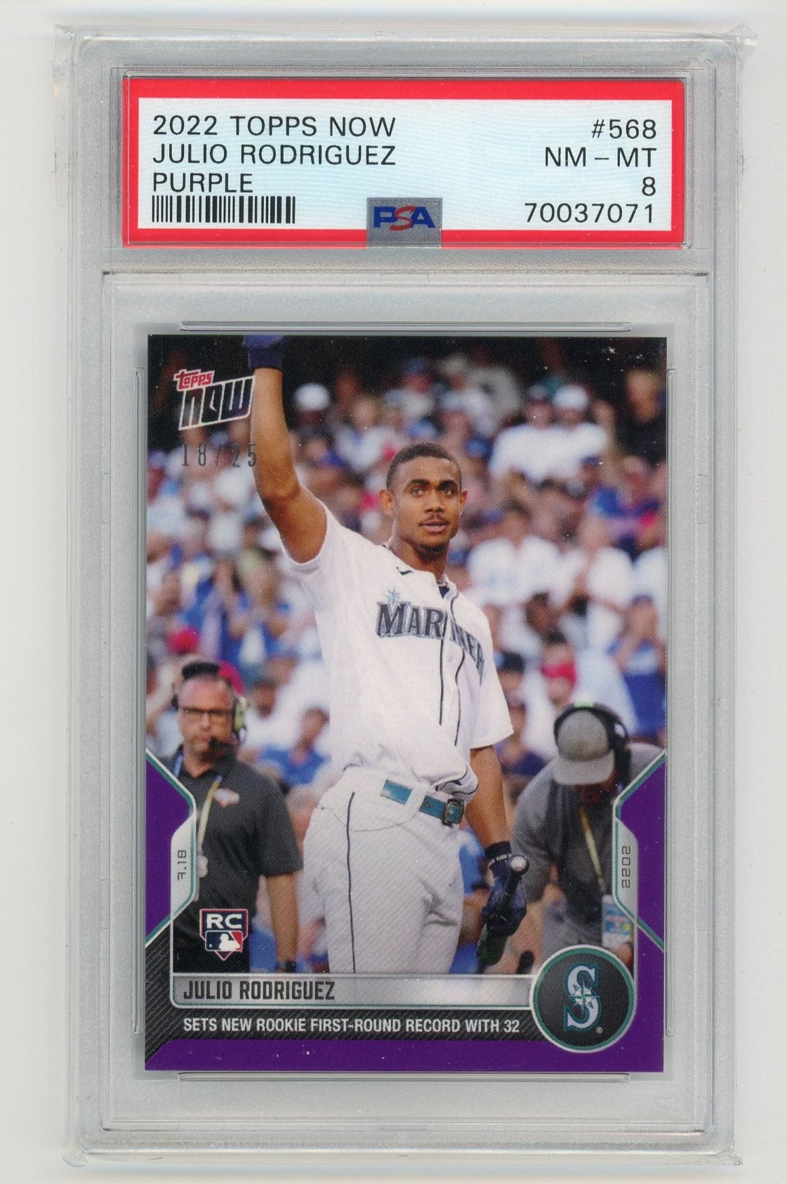 Julio Rodriguez Seattle Mariners 2022 Topps Now AL Rookie of the Year  Winner # OS34 Rookie Card