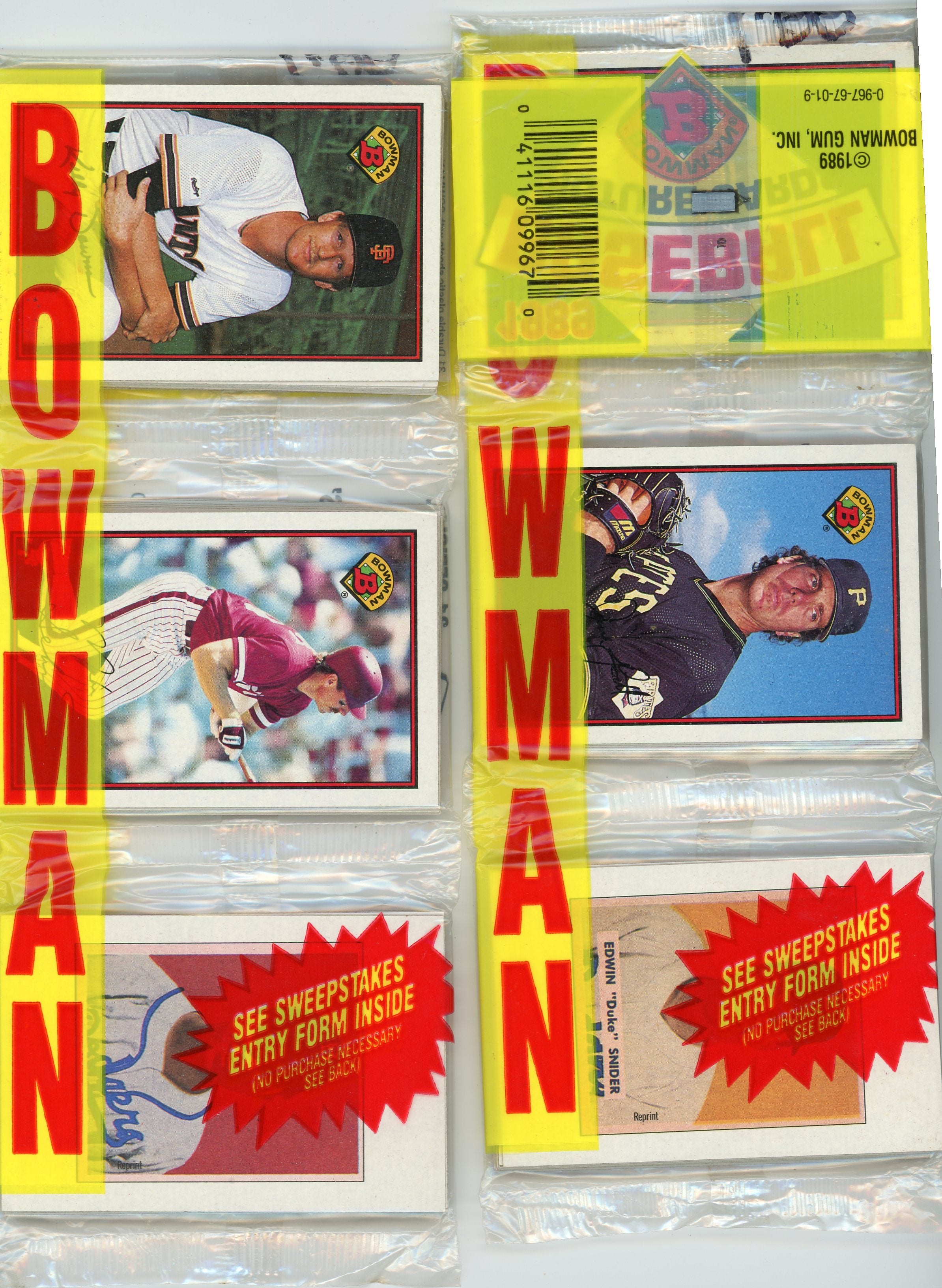 1989 Bowman Baseball grocery rack pack