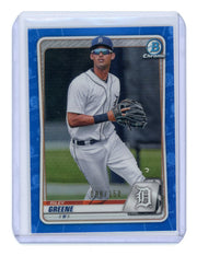 Riley Greene 2020 Topps Bowman Draft Chrome blue refractor #'d 098/150