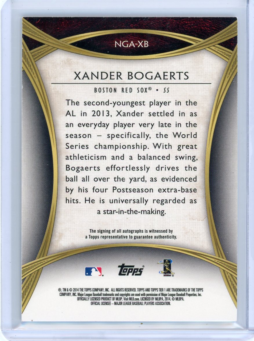 Xander Bogaerts 2014 Topps Tier One New Guard Autograph #'d 318/399