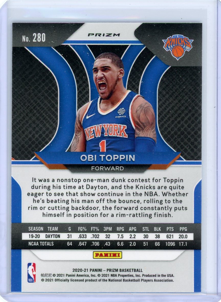 Obi Toppin 2020-21 Panini Prizm RWB prizm rookie card