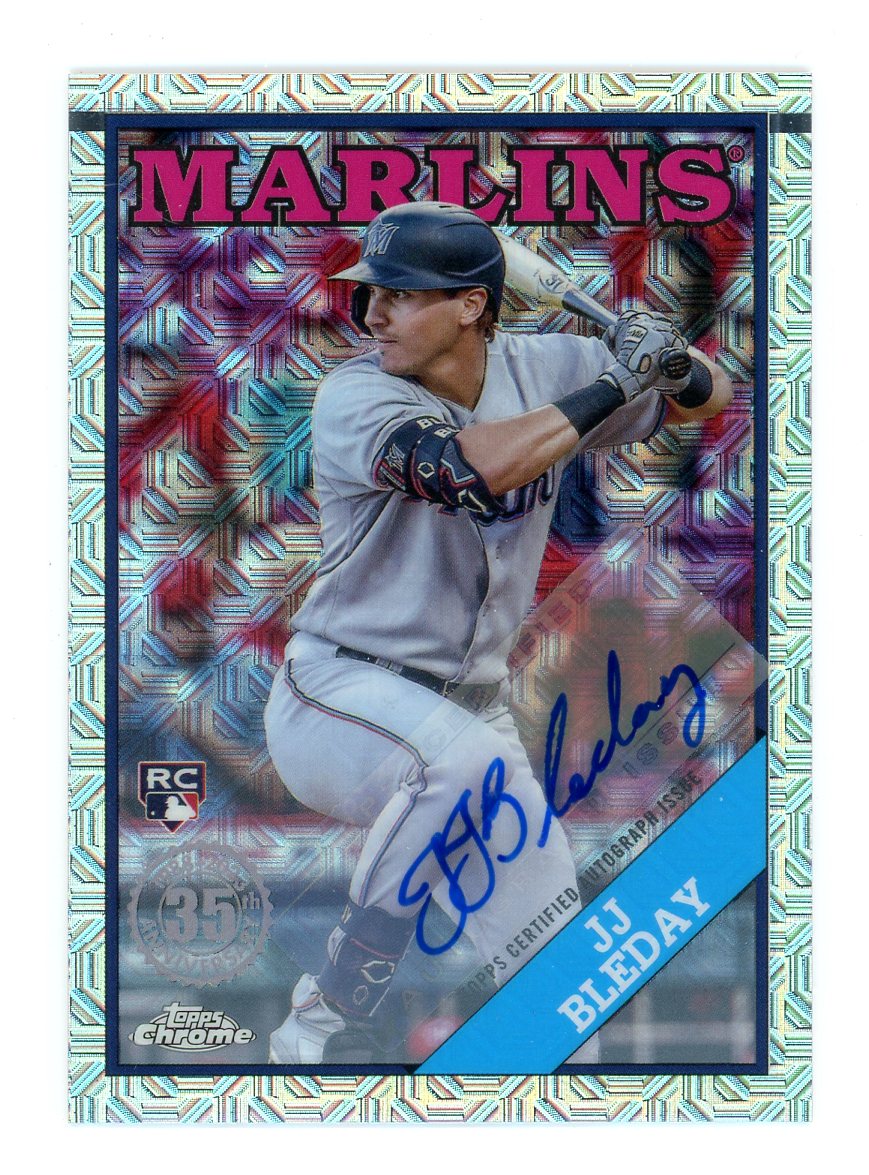 JJ Bleday 2023 Topps Series 1 Mojo Refractor Auto #' 075/249 Rookie Card