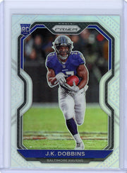 J.K. Dobbins 2020 Panini Prizm Silver holo Prizm rookie card