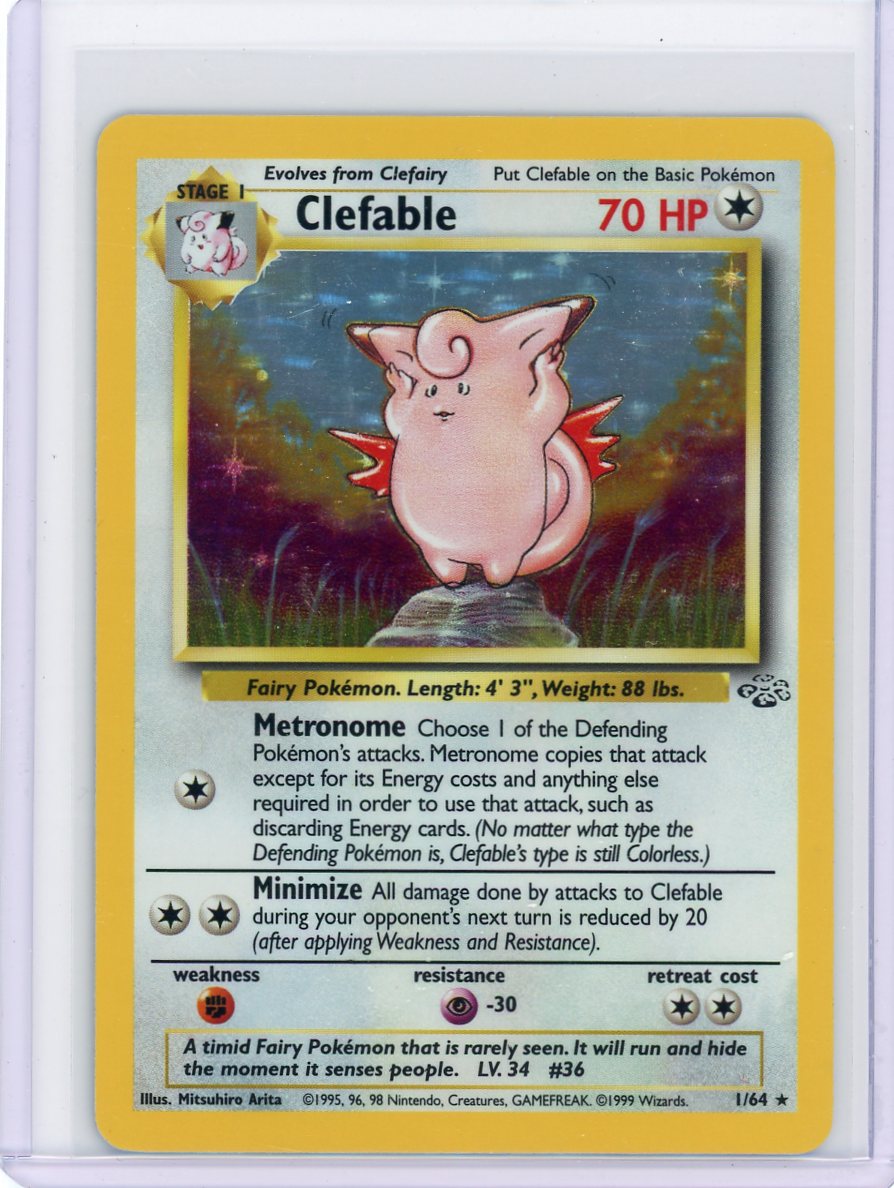 Clefable 1999 Pokémon Jungle rare holo 1/64 – Piece Of The Game