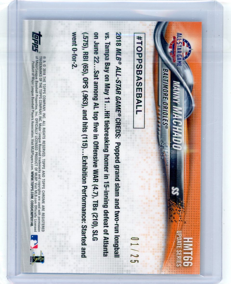 Manny Machado 2018 Topps Chrome Update ASG red refractor #'d 01/25