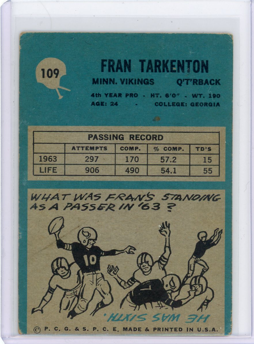 Fran Tarkenton #109