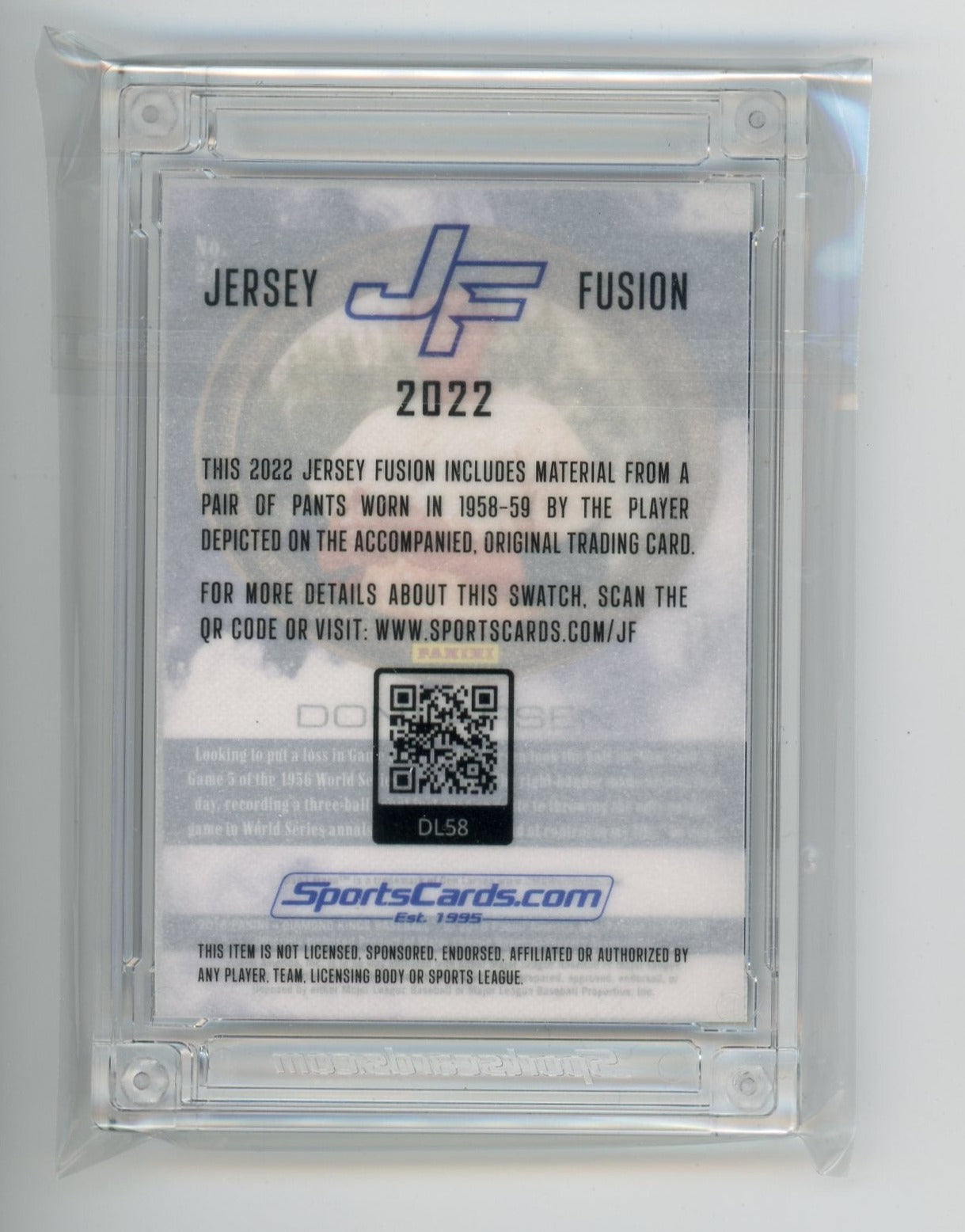 Don Larsen 2022 Jersey Fusion game-used swatch/jersey relic