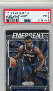 Zion Williamson 2019 Panini Prizm Emergent rc #7 PSA 9