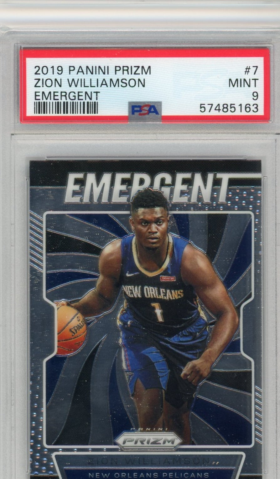 Zion Williamson 2019 Panini Prizm Emergent rc #7 PSA 9