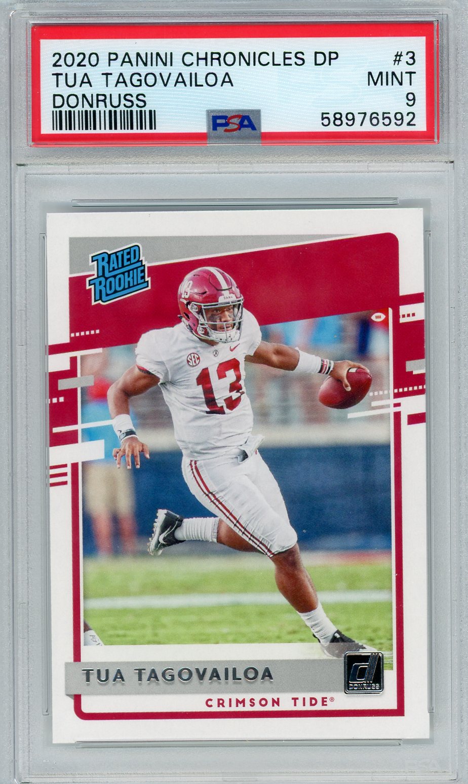 Tua Tagovailoa 2020 Panini Chronicles DP Donruss Rated Rookie #3 PSA 9 –  Piece Of The Game