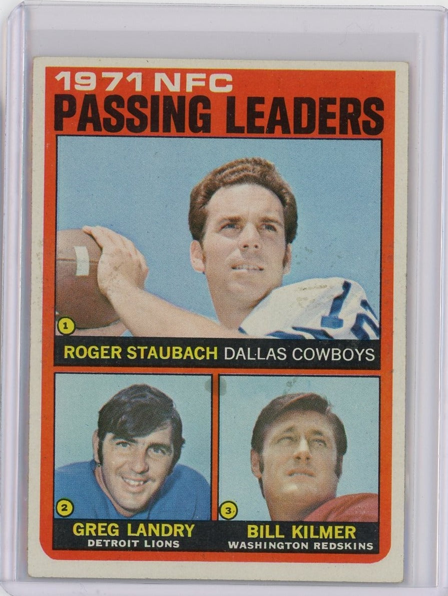 Roger Staubach/Greg Landry/Bill Kilmer 1971 NFC Passing Leaders 1972 Topps #4