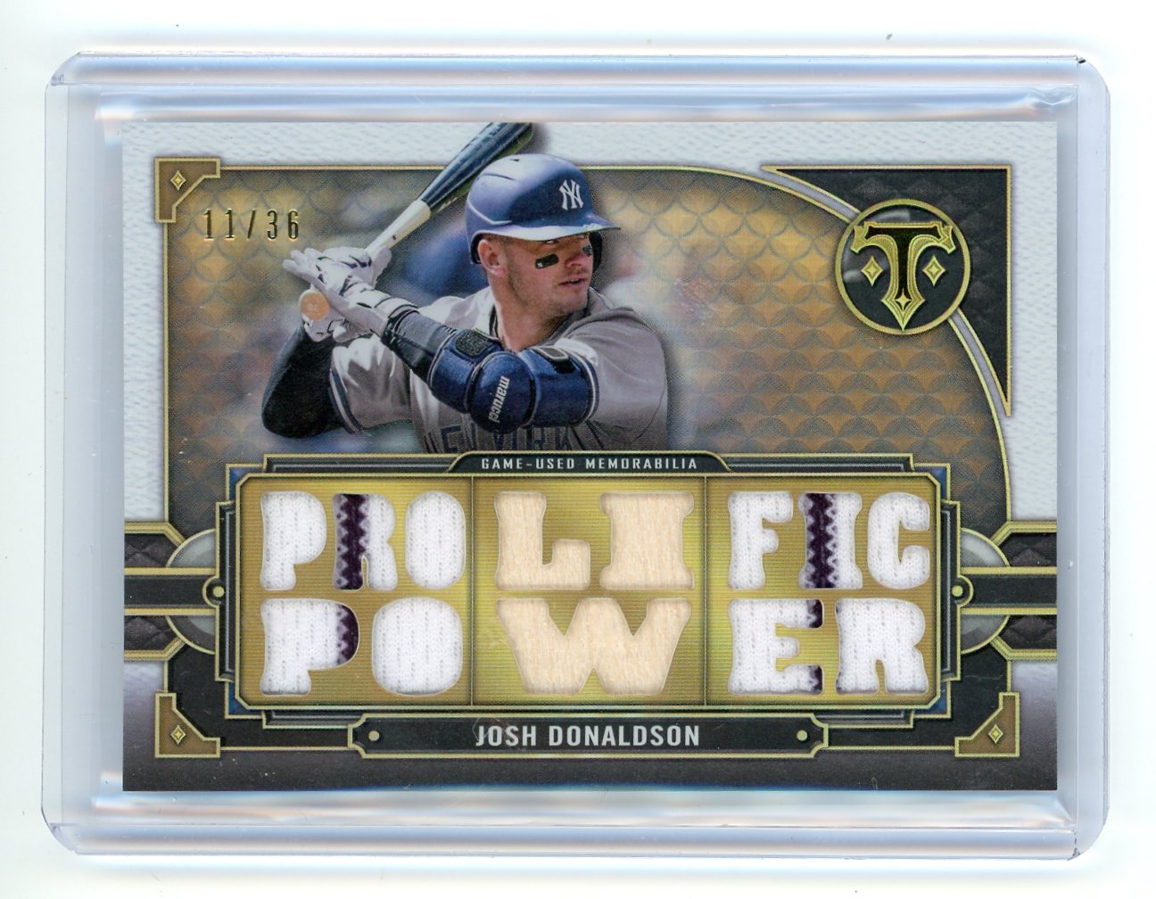 Josh Donaldson 2022 Topps Triple Threads "Prolific Power" bat/jersey relic #'d 11/36