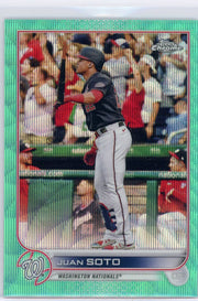 Juan Soto 2022 Topps Chrome aqua wave refractor #'d 011/199