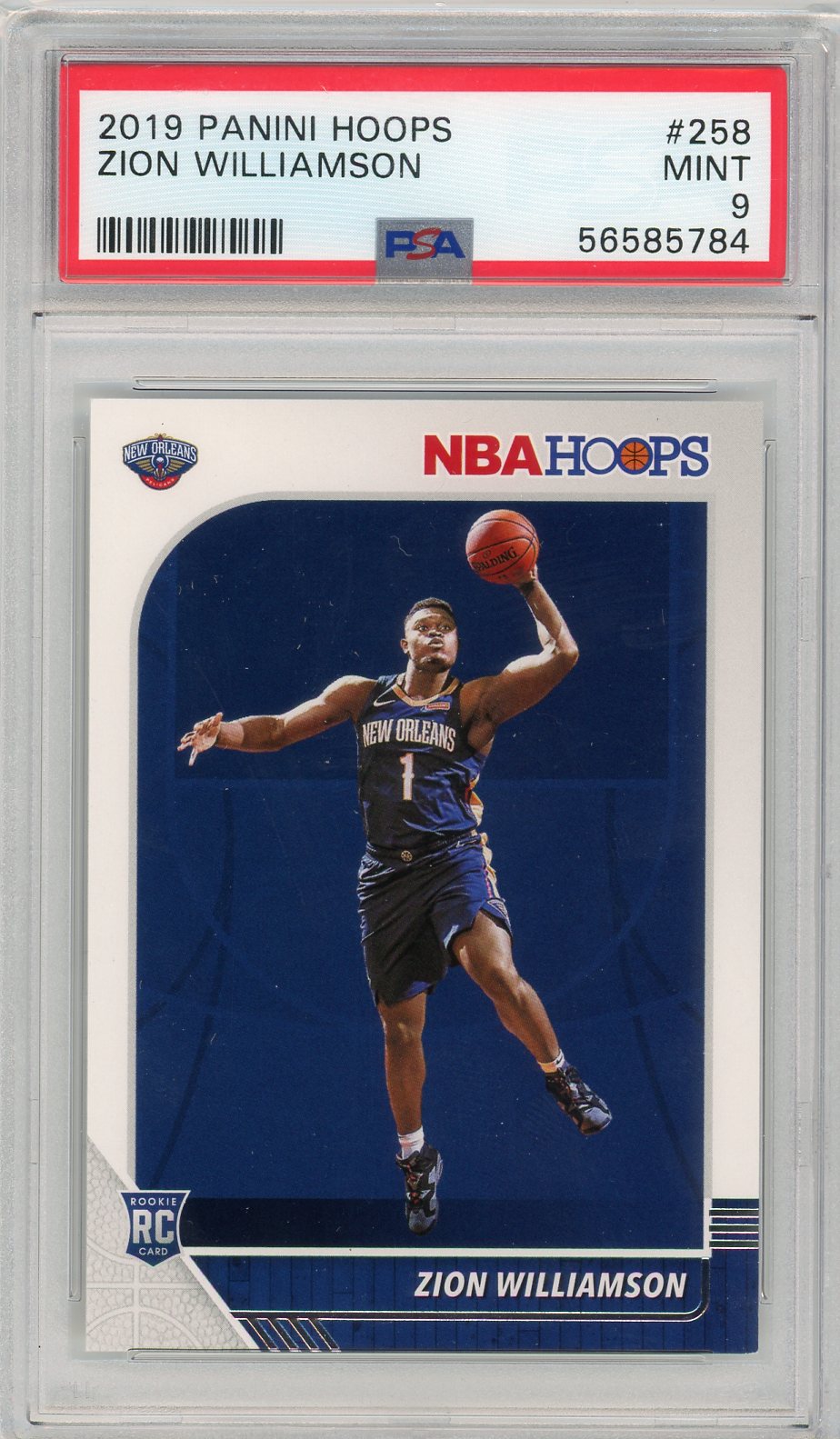Zion Williamson 2019 Panini Hoops rc #258 PSA 9