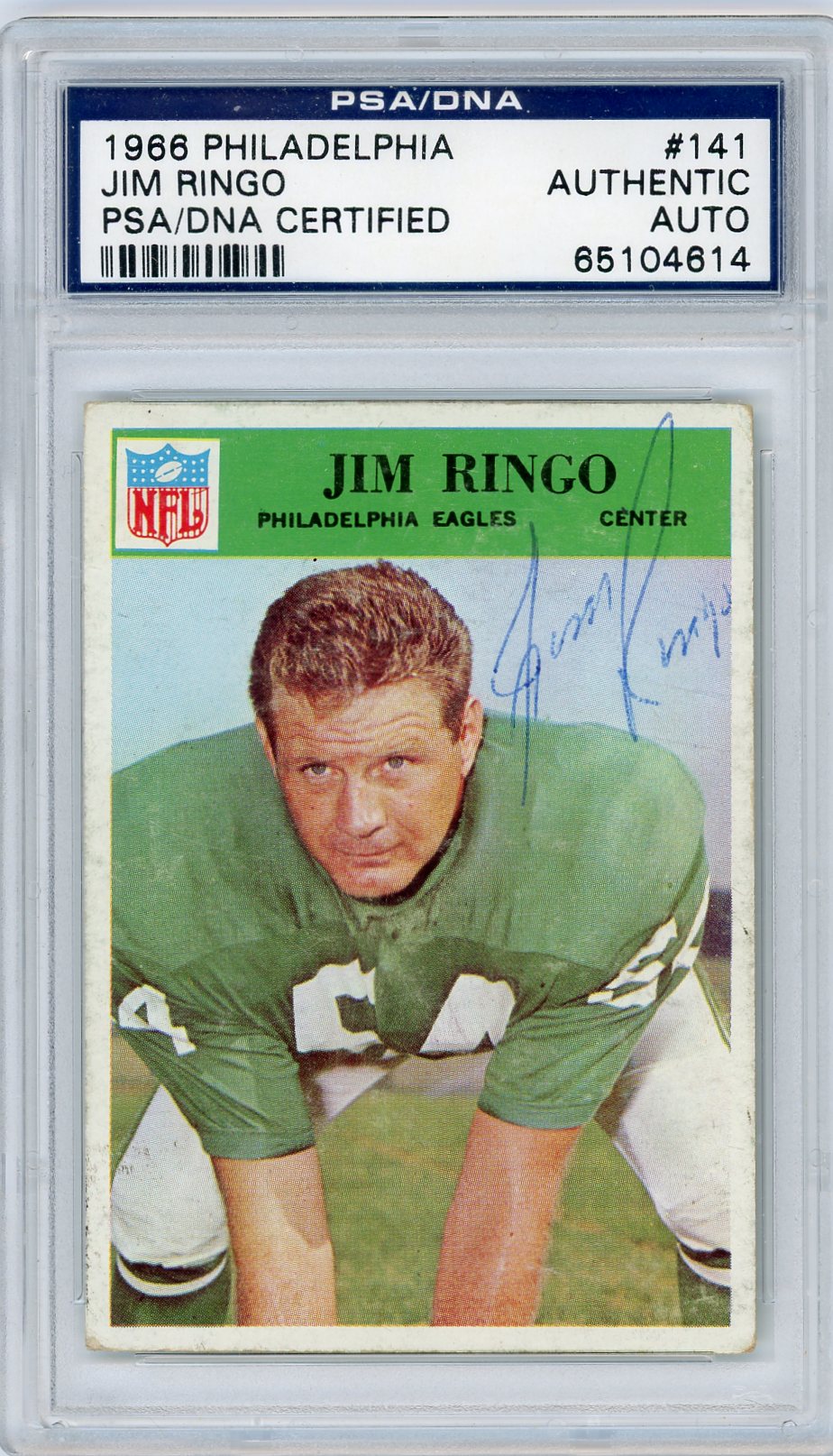 Jim Ringo 1966 Philadelphia #141 PSA/DNA Authentic Autograph