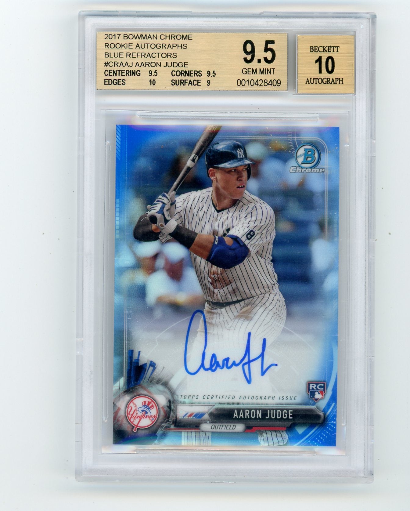 2017 Bowman Chrome Aaron Judge Rookie Card BGS 10 - $1150 - Blowout Cards  Forums