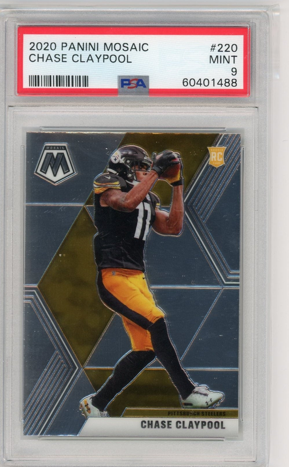 Chase Claypool 2020 Panini Mosaic rookie card PSA 9