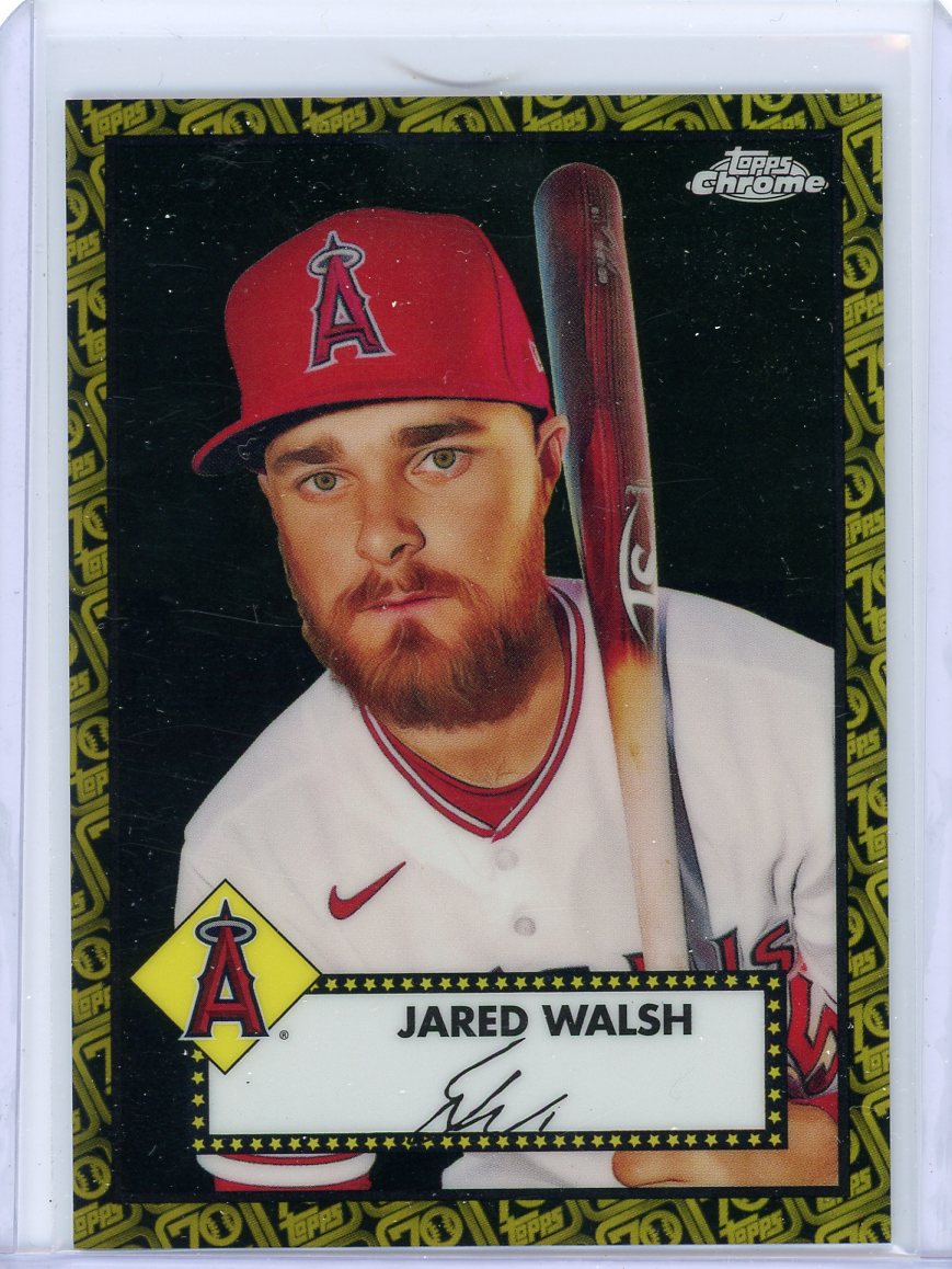 Jared Walsh 2021 Topps Chrome Platinum Anniversary 70th Anniversary gold #'d 05/10