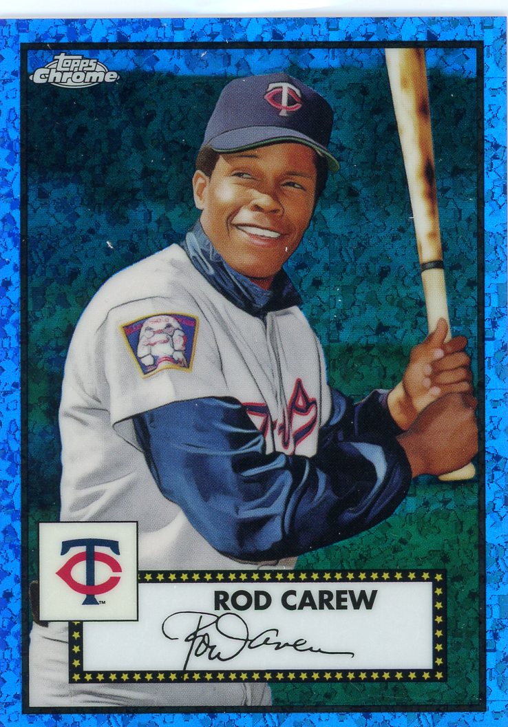Rod Carew 2021 Topps Chrome Platinum Anniversary blue mini diamond #'d 157/199