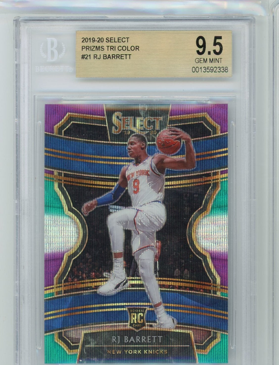 RJ Barrett 2019-20 Panini Select Tri Color Prizms rookie card BGS