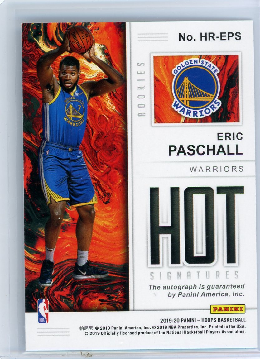 Eric Paschall 2019 Panini NBA Hoops Hot Rookies autograph