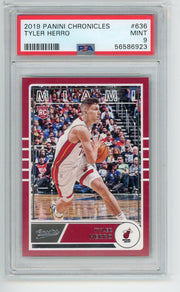 Tyler Herro 2019 Panini Chronicles #636 rookie card PSA 9