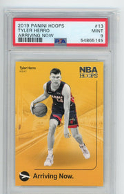 Tyler Herro 2019 Panini Hoops Arriving Now rookie card PSA 9