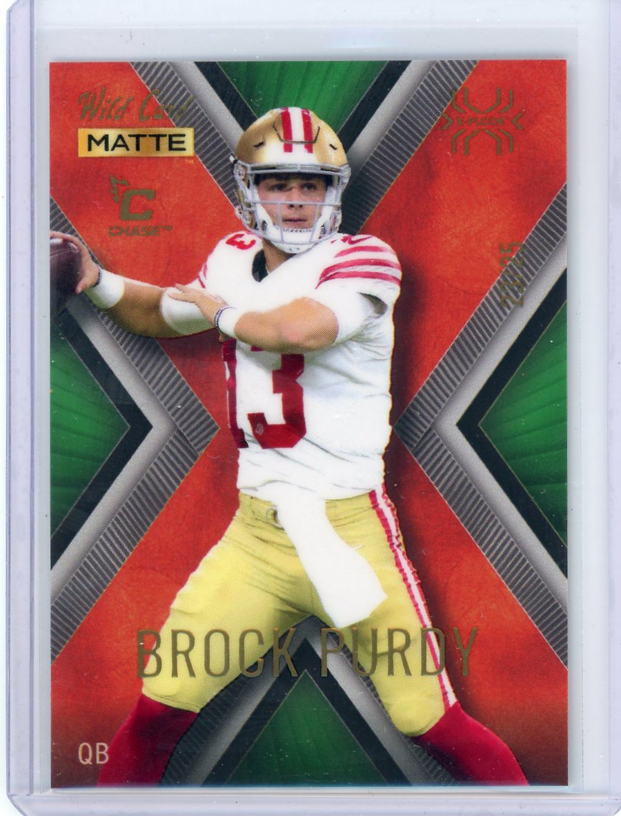 Brock Purdy 2022 Wild Card Matte X-Plode Green/Red #'d 21/25