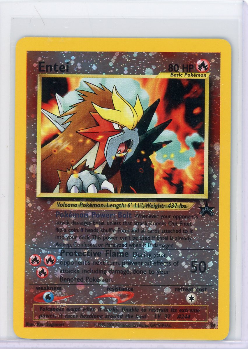 Entei 2001 Pokémon Reverse Foil Pokémon 3 Movie Promo #34