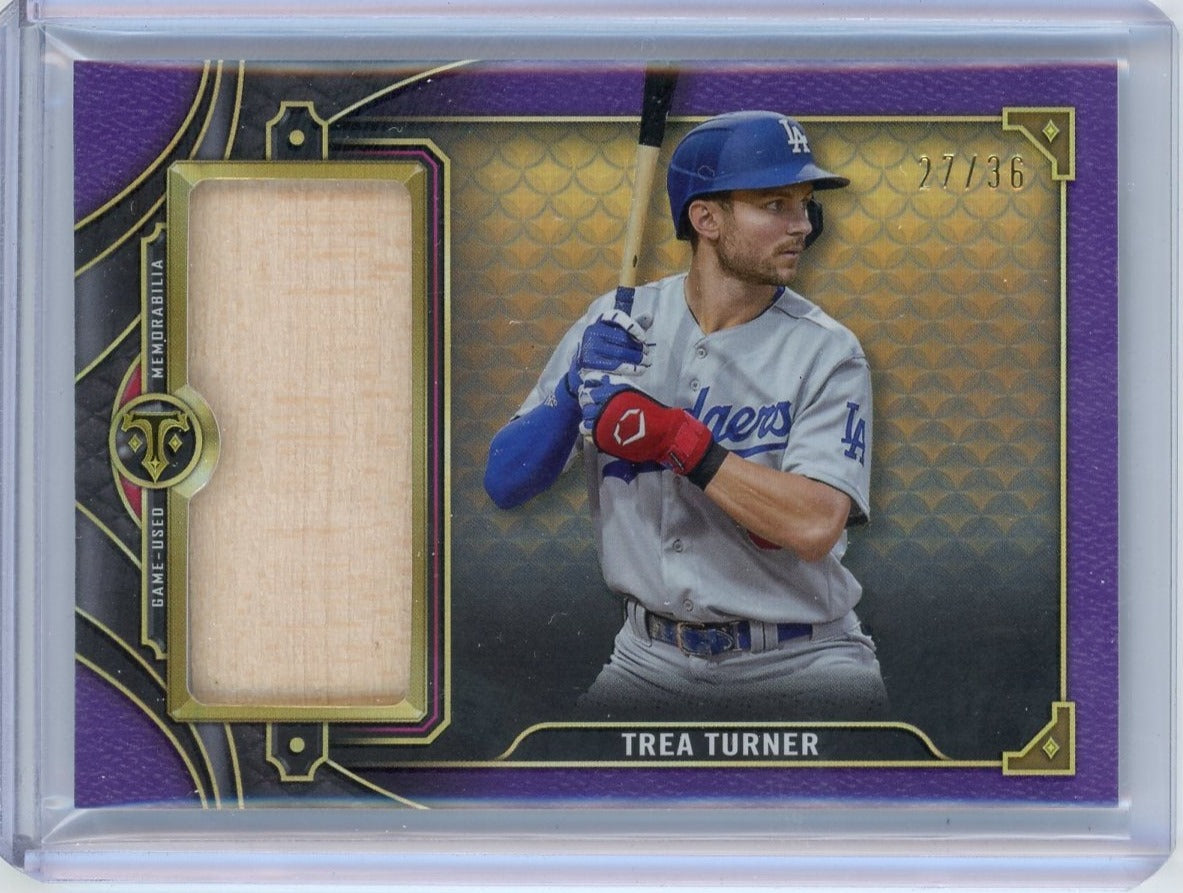 Trea Turner 2022 Topps Triple Threads jumbo bat relic purple