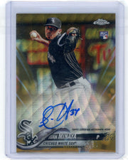 Juan Minaya 2018 Topps Chrome Gold Wave refractor autograph rookie card #'d 23/50
