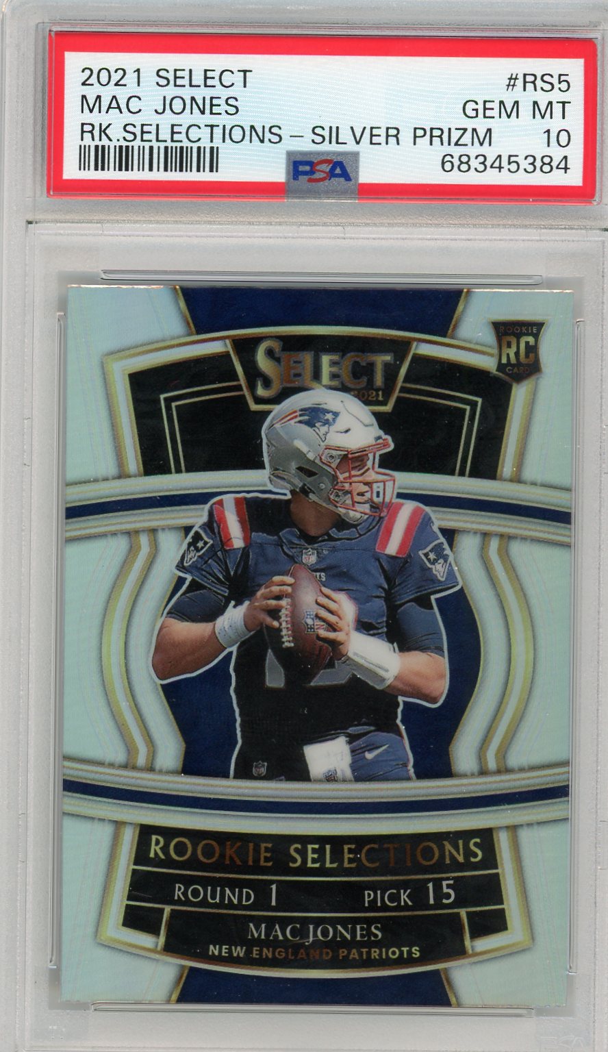 Mac Jones 2021 Select Rookie Selections Silver Prizm PSA 10 Rookie Card