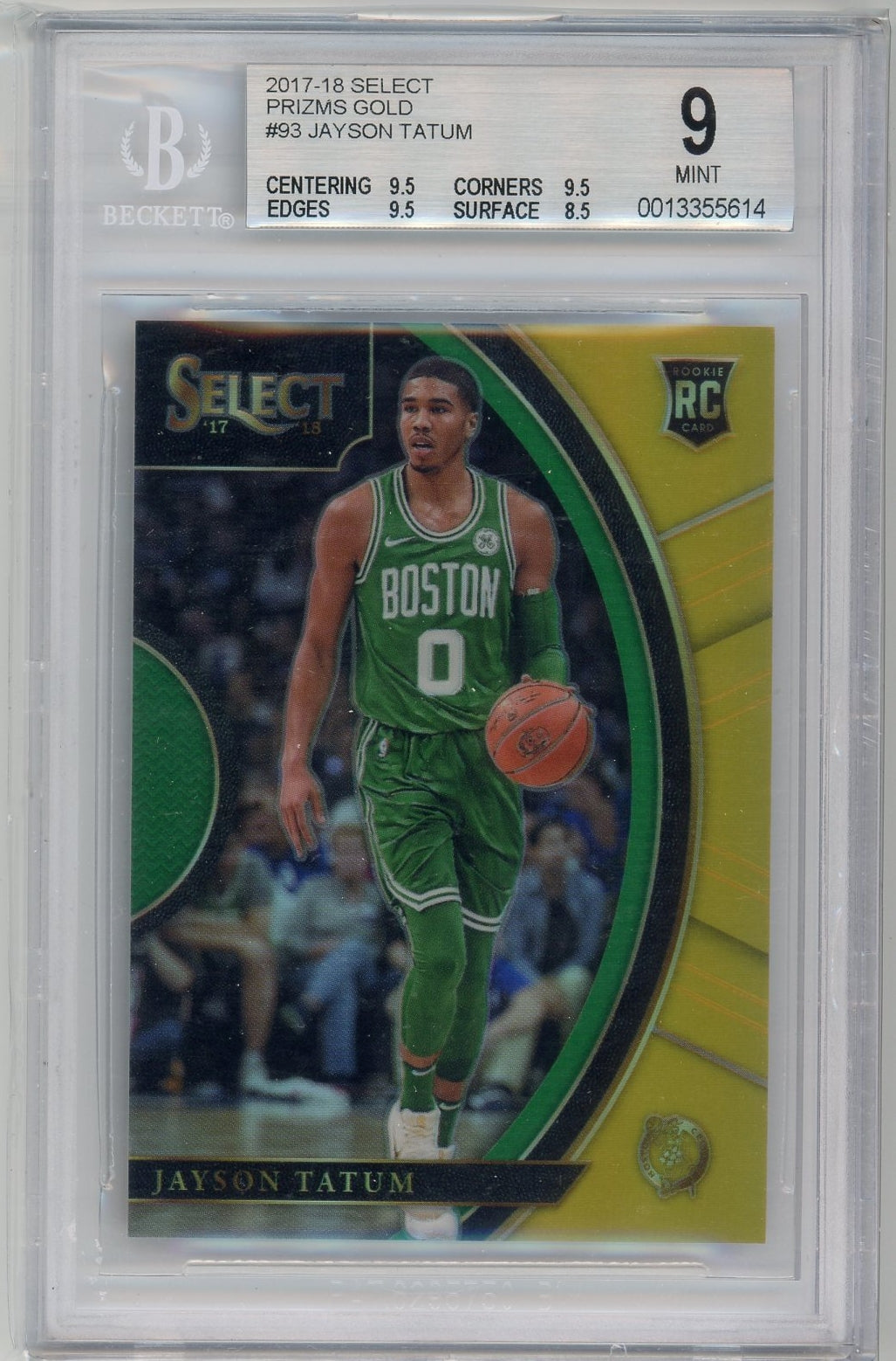 JAYSON TATUM 2017-18 SELECT CONCOURSE GOLD ROOKIE #02/10 BGS 9